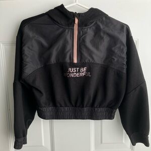 Zara cropped athletic hoodie black youth size 10